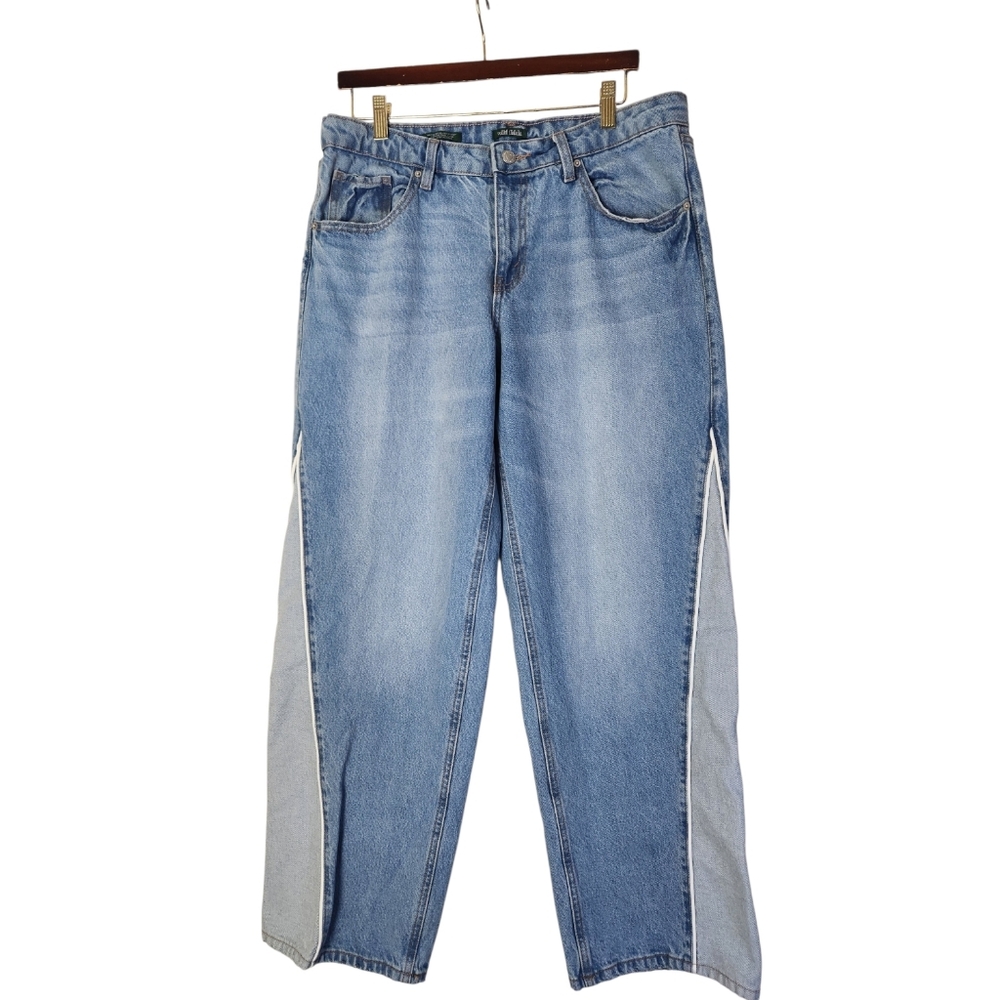 Wild Fable Mid Rise 90's Relaxed Straight Two Tone Rigid Jeans Size 12
